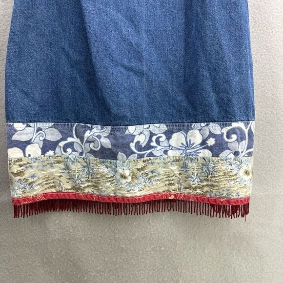 Vintage Y2K Jalate Denim Beaded Mini Sheath Dress Size 11 - Picture 4 of 10